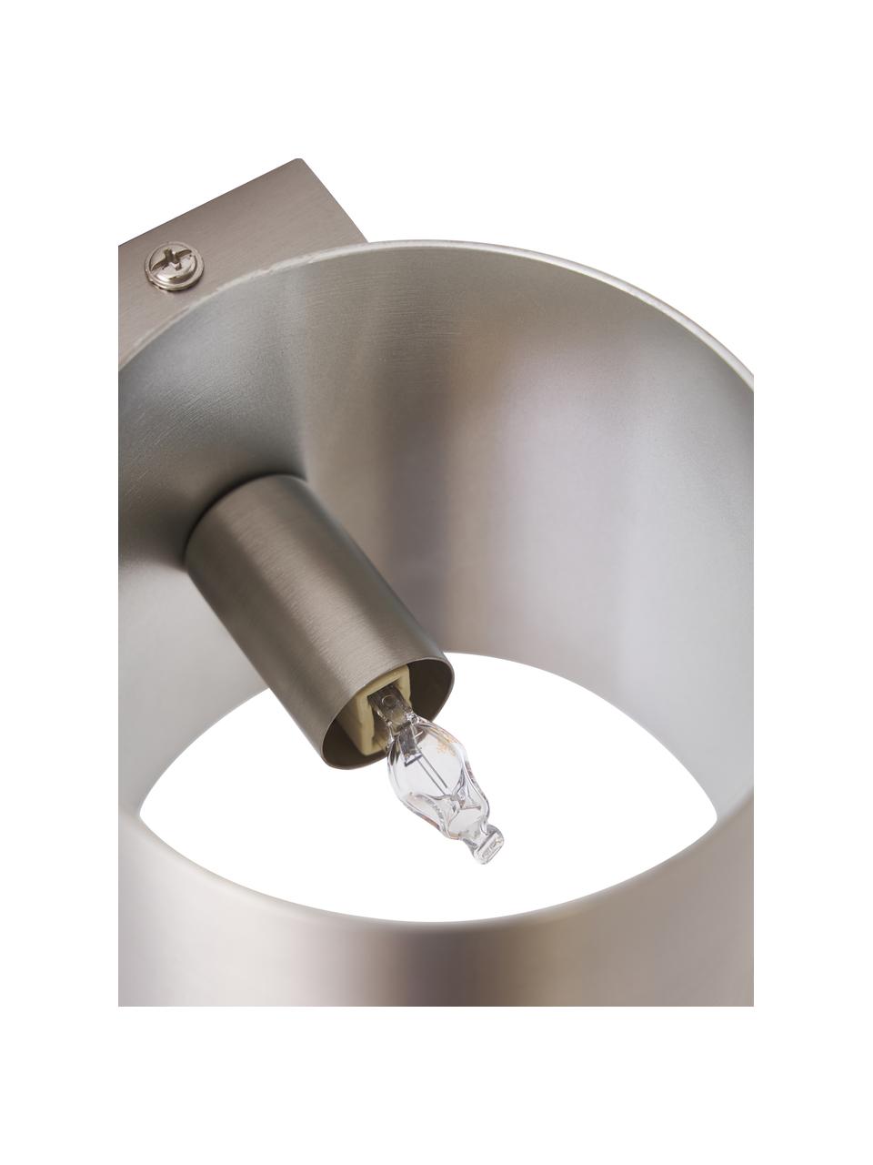 Kleine wandlamp Roda in zilverkleur, Lampenkap: gepoedercoat ijzer, Zilverkleurig, B 10 x H 10 cm