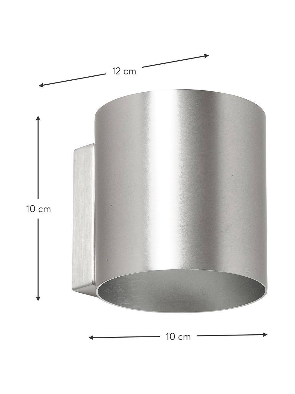 Malé nástěnné svítidlo Roda, Matná stříbrná, Š 10 cm, V 10 cm
