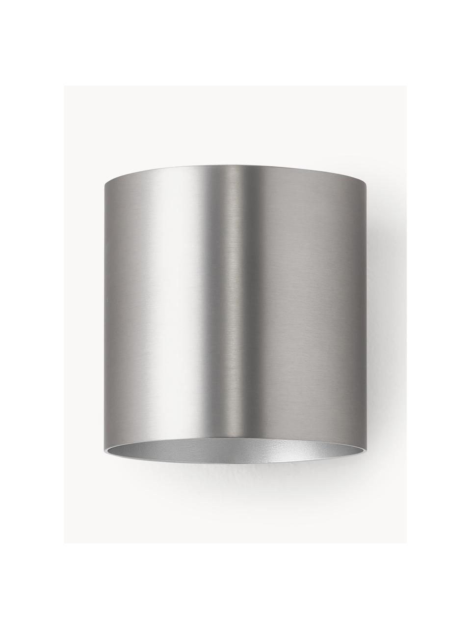 Kleine wandlamp Roda, Gepoedercoat ijzer, Zilverkleurig, B 10 x H 10 cm