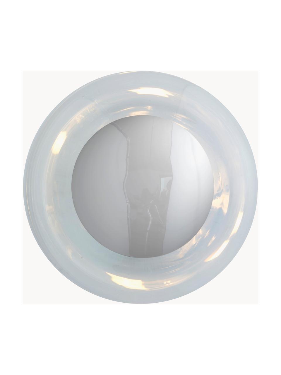 Mondgeblazen wandlamp Horizon, Lampenkap: mondgeblazen glas, Transparant, zilverkleurig, Ø 21 x D 17 cm