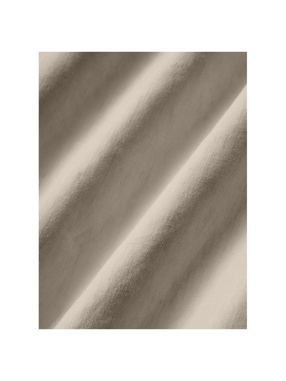 Lenzuolo con angoli boxspring in lino lavato Airy, Beige, Larg. 90 x Lung. 200 cm, Alt. 35 cm