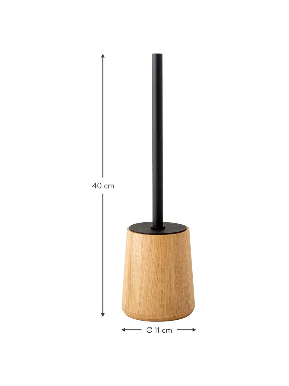 Brosse pour WC Battersea, Bois de chêne, noir, Ø 11 cm