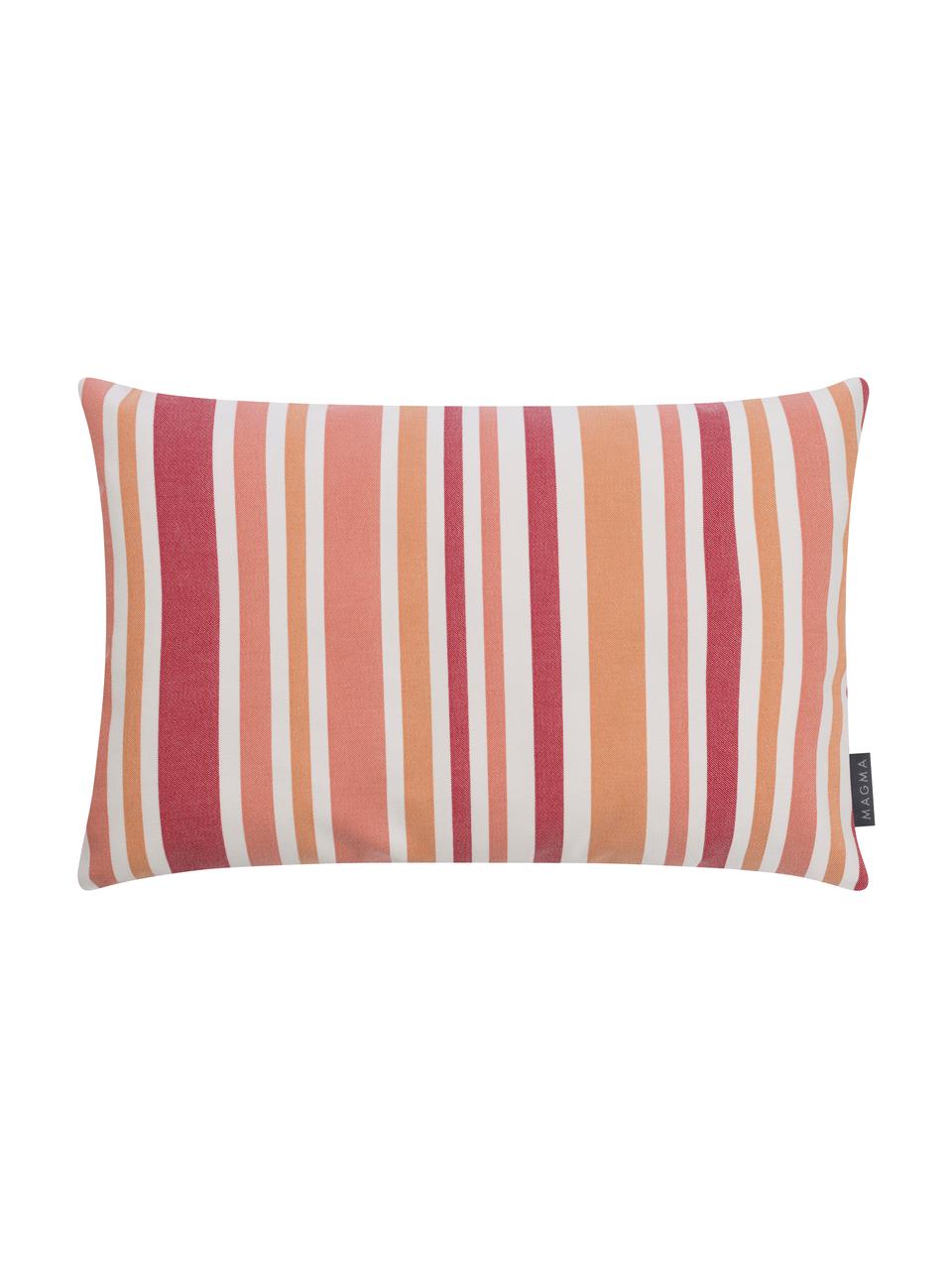 Housse de coussin d'extérieur Marbella, 100 % Dralon® polyacrylique, Orange, blanc, tons roses, larg. 40 x long. 60 cm