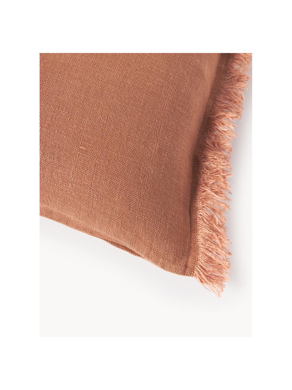 Housse de coussin pur lin avec franges Luana, 100 % pur lin

Le lin est naturellement doté d'un toucher plutôt rugueux et d'un aspect froissé
Sa résistance élevée au accrocs lui confère robustesse et longévité, Terracotta, larg. 30 x long. 50 cm