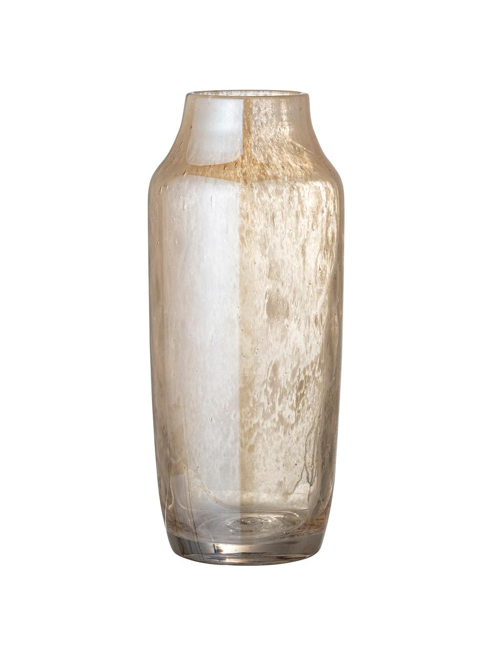 Glas-Vase Anetta in Beige, Glas, Beige, Transparent, Ø 13 x H 31 cm