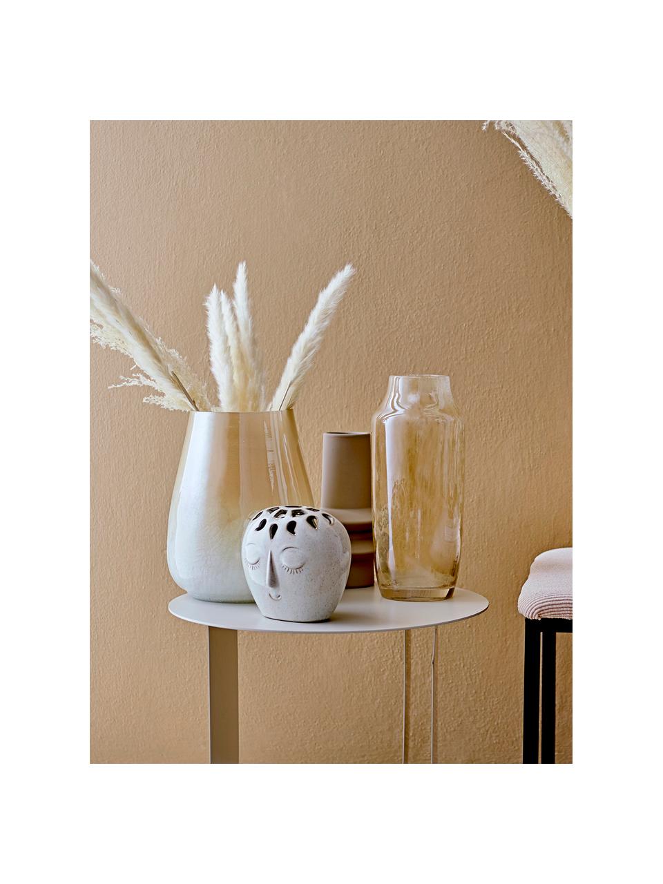 Glas-Vase Anetta in Beige, Glas, Beige, Transparent, Ø 13 x H 31 cm