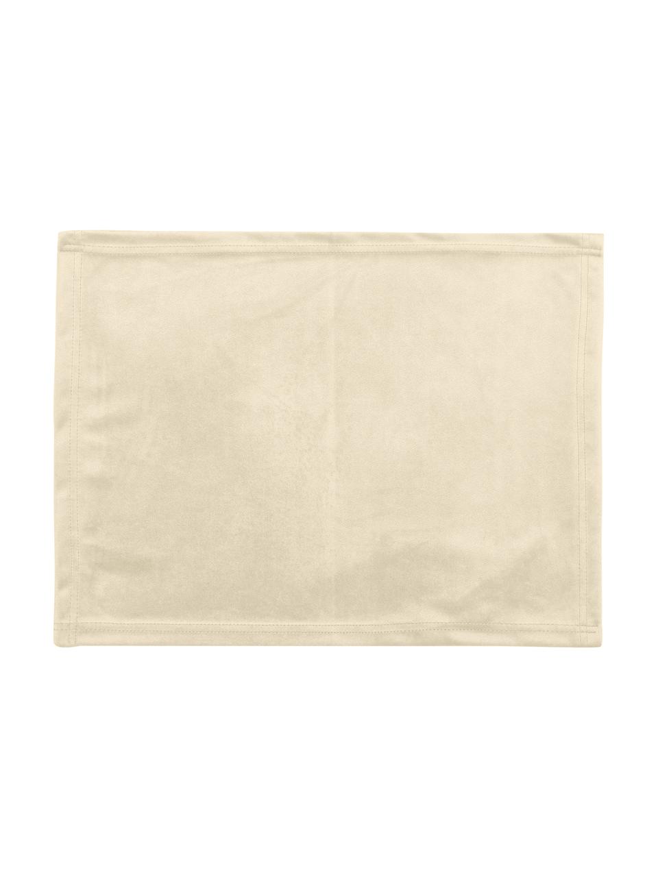 Manteles individuales de terciopelo Simone, 2 uds., 100% terciopelo de poliéster, Amarillo claro, An 35 x L 45 cm