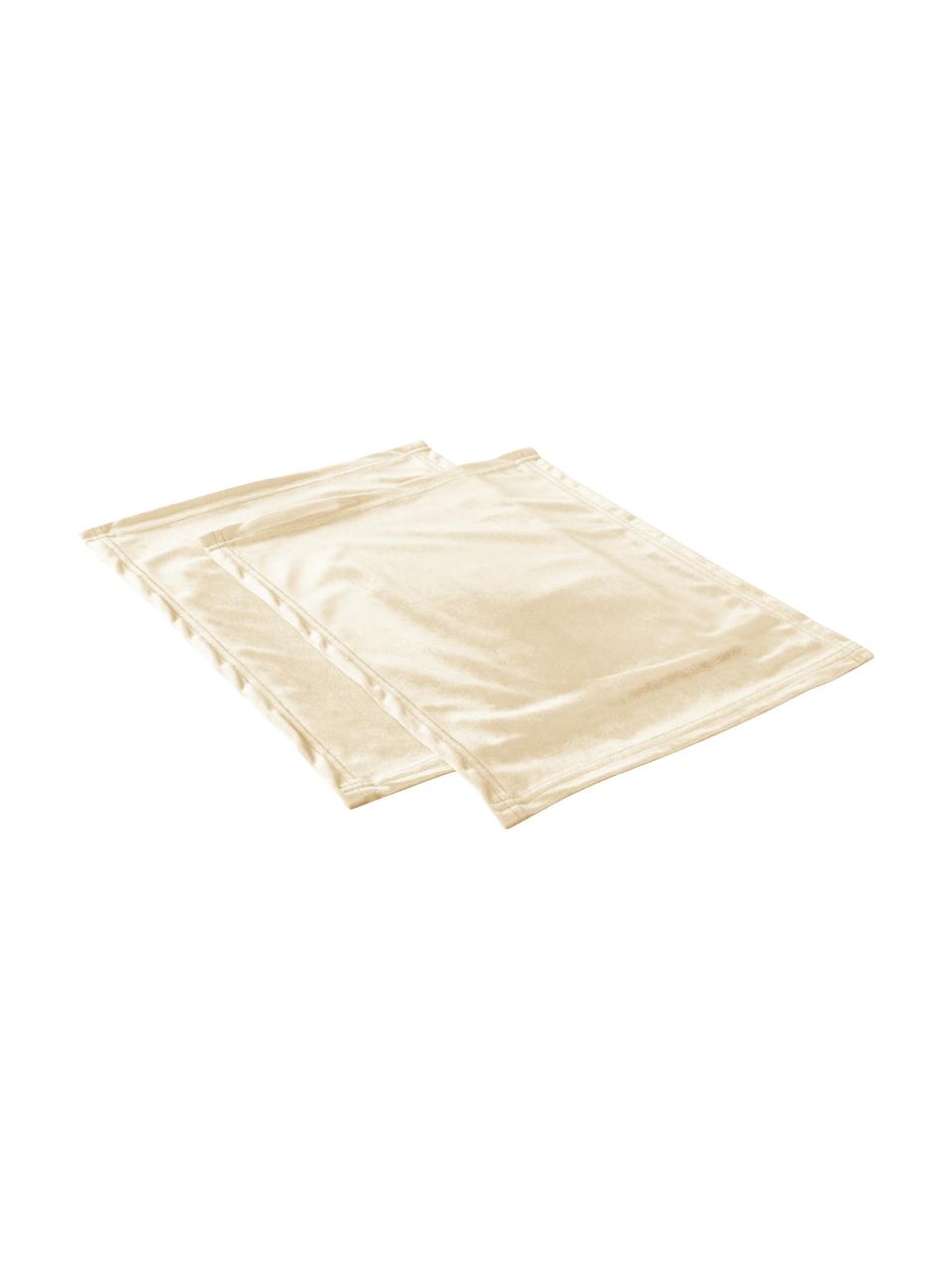 Manteles individuales de terciopelo Simone, 2 uds., 100% terciopelo de poliéster, Amarillo claro, An 35 x L 45 cm