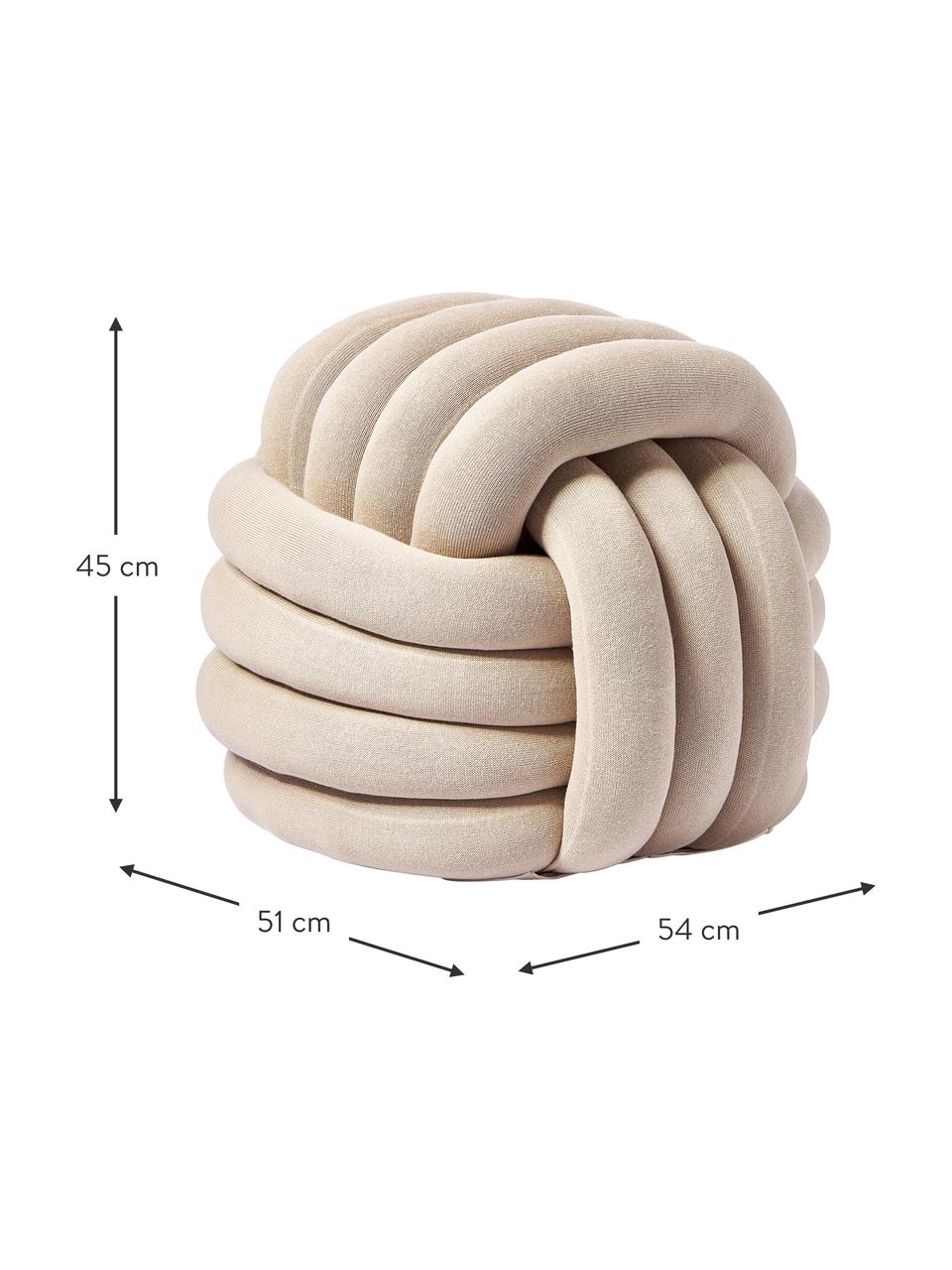 Taburetka v tvare uzla Twist, Béžová, Š 54 x V 45 cm