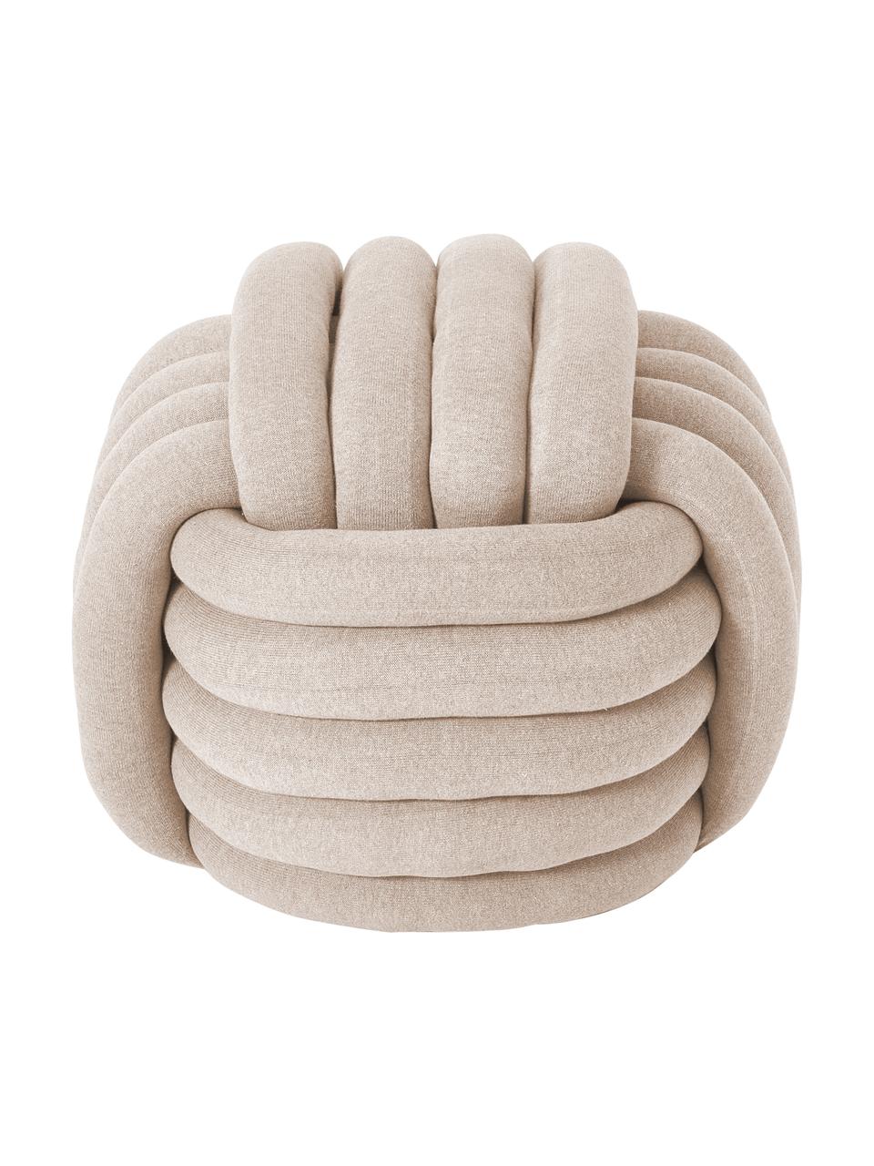 Knoten-Pouf Twist, Bezug: 100 % Baumwolle, Beige, B 54 x H 45 cm