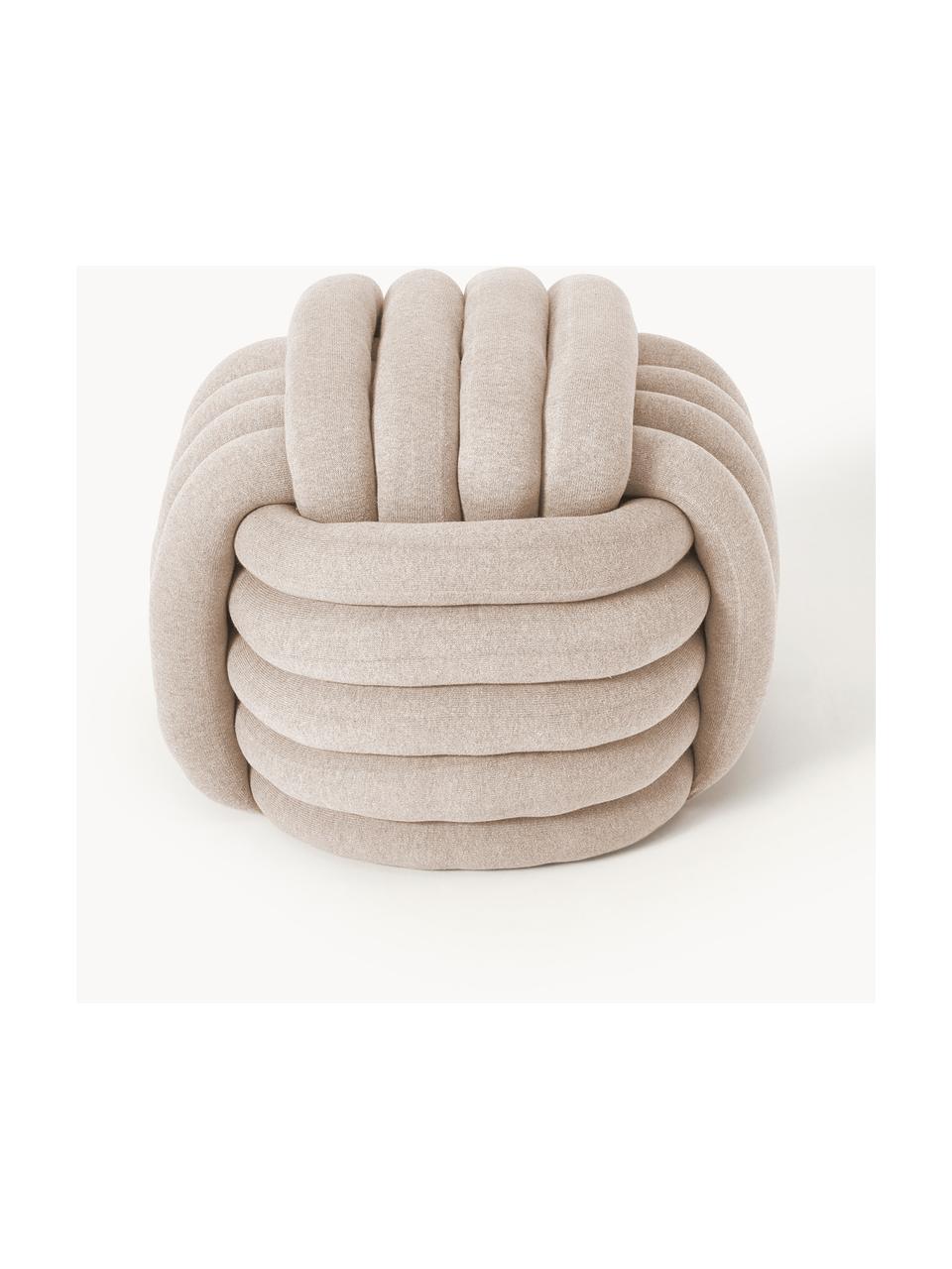 Knoten-Pouf Twist, Bezug: 100 % Baumwolle, Hellbeige, B 54 x H 45 cm