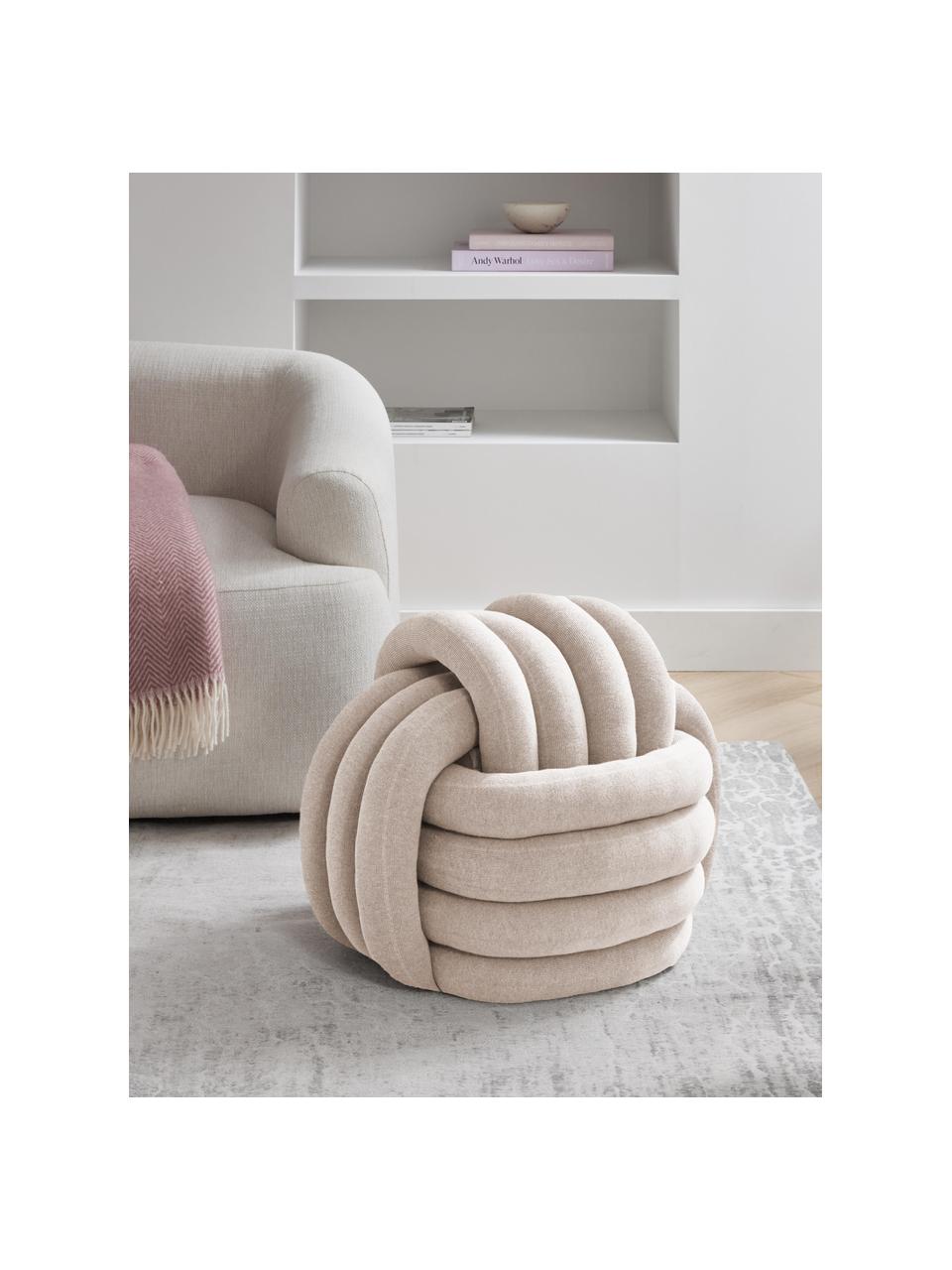 Uzlová taburetka Twist, Svetlobéžová, Š 54 x V 45 cm
