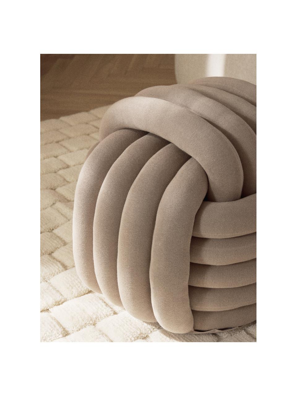 Knoten-Pouf Twist, Bezug: 100 % Baumwolle, Hellbeige, B 54 x H 45 cm