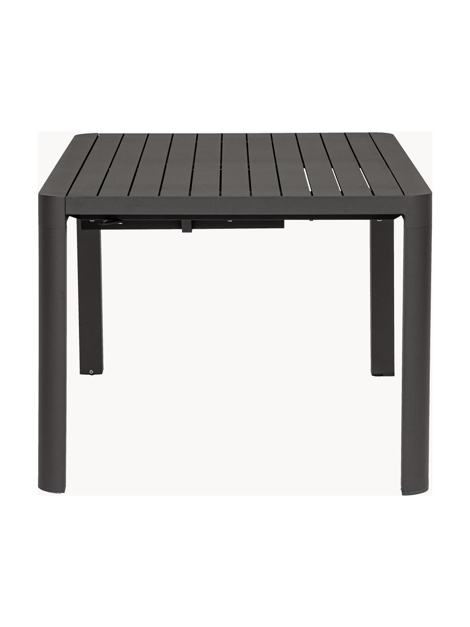 Mesa extensible para exterior Kiplin, 97-150 x 150 cm, Aluminio con pintura en polvo, Gris antracita, An 97-150 x F 150 cm