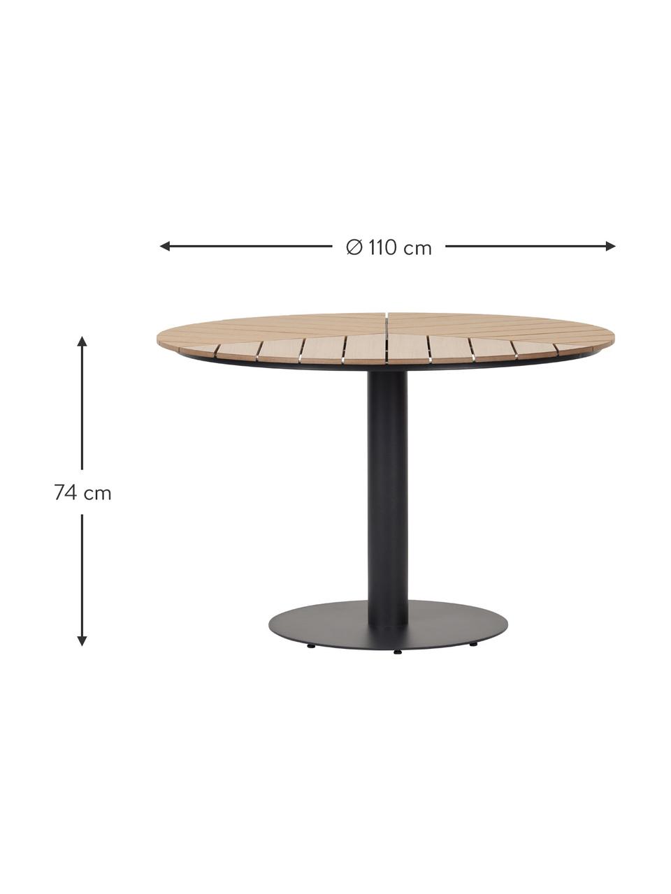 Tavolo da giardino in legno di teak Troy, Legno di teak, nero, Ø 110 x Alt. 74 cm