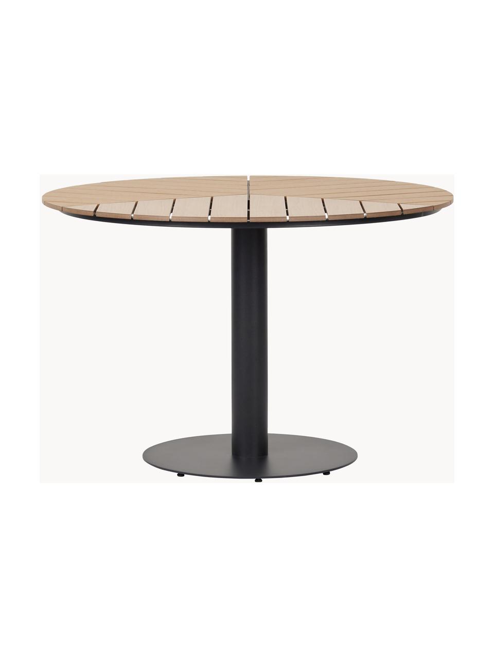 Mesa para exterior Troy, Tablero: plástico, Marrón claro, negro, Ø 110 x Al 74 cm