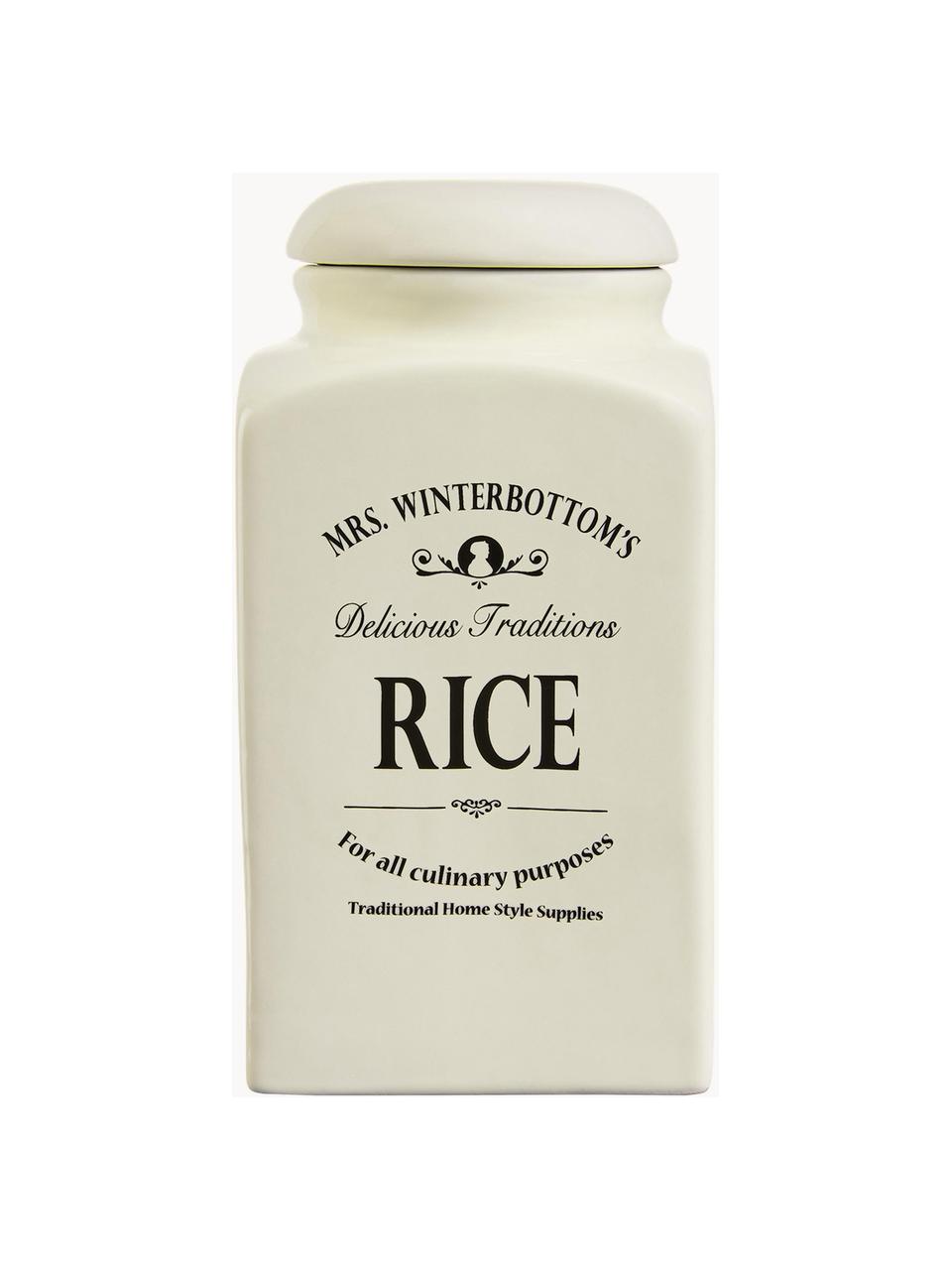 Opbergpot Mrs Winterbottoms Rice, Keramiek, Rice, Ø 11 x H 21 cm, 1,3 L