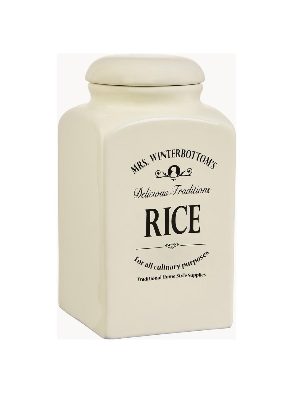 Boîte de rangement Mrs Winterbottoms Rice, Grès cérame, Rice, Ø 11 x haut. 21 cm, 1,3 l