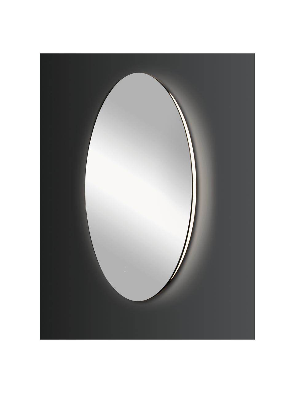 Kulaté nástěnné zrcadlo s LED podsvícením Galaxy, různé velikosti, Zrcadlové sklo, Stříbrná, Ø 60 cm