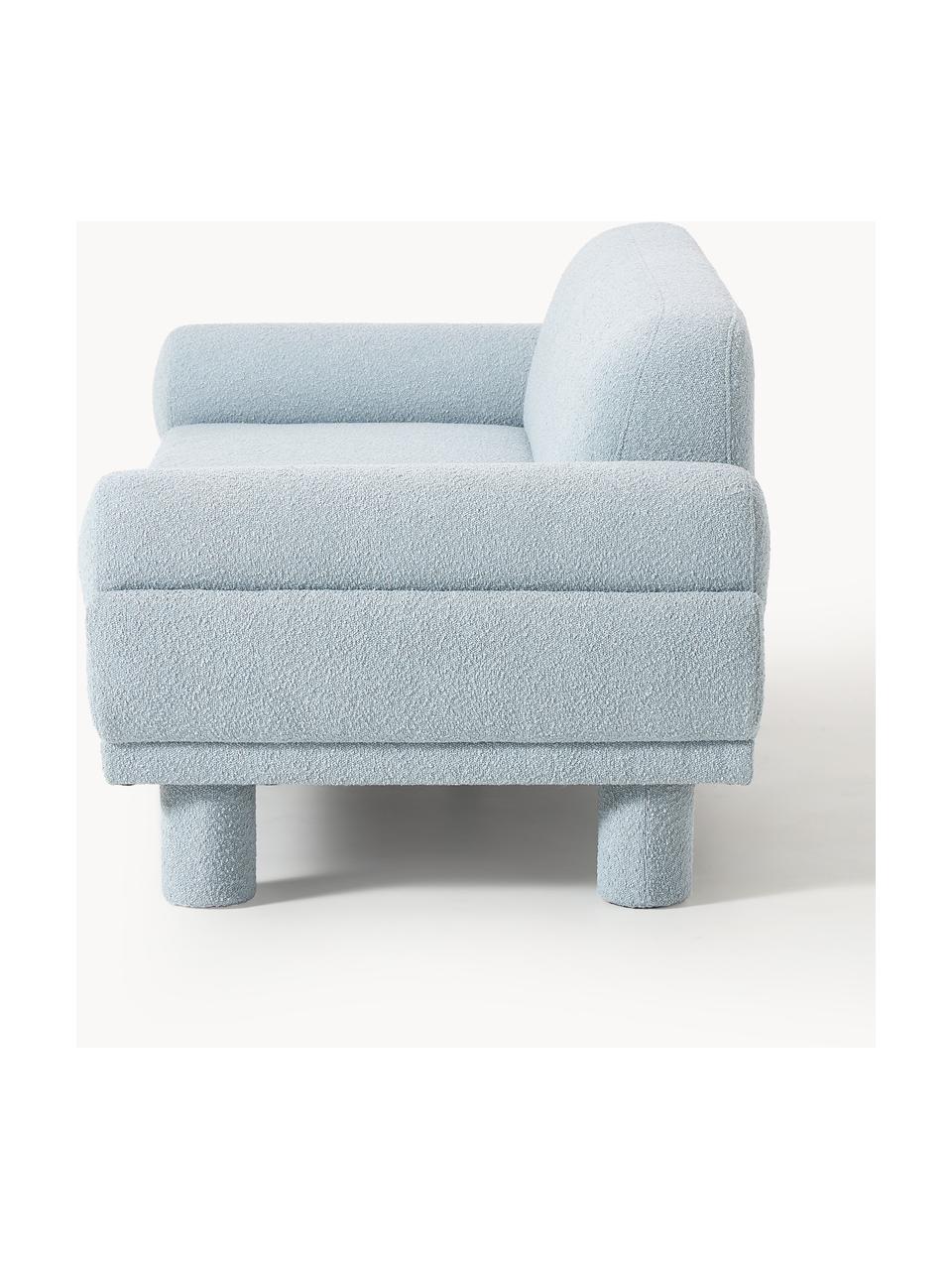 Bouclé-Sofa Lilo (3-Sitzer), Bezug: Bouclé (93 % Polyester, 6, Bouclé Hellblau, B 230 x T 93 cm