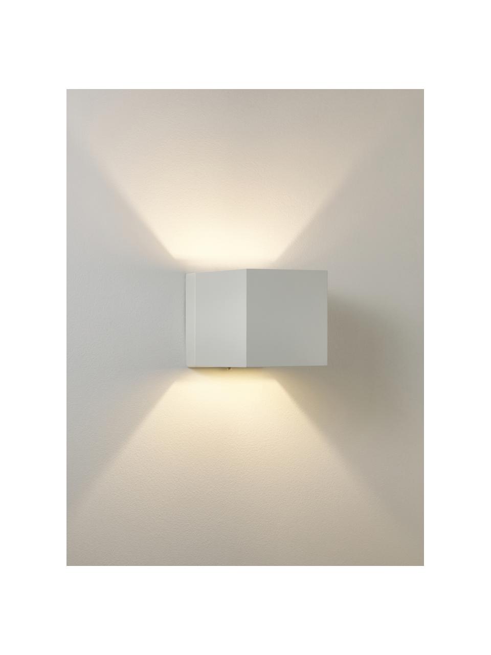 Wandlamp Jayla, Gepoedercoat metaal, Wit, B 10 x H 10 cm