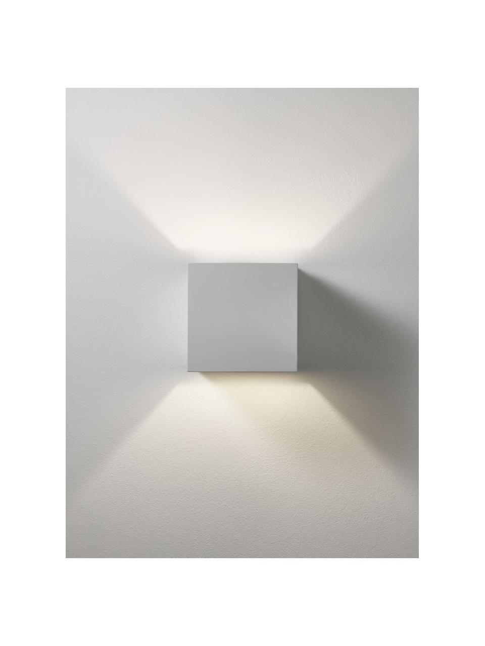 Malé nástěnné svítidlo Quad, Kov s práškovým nástřikem, Bílá, Š 10 cm, V 10 cm