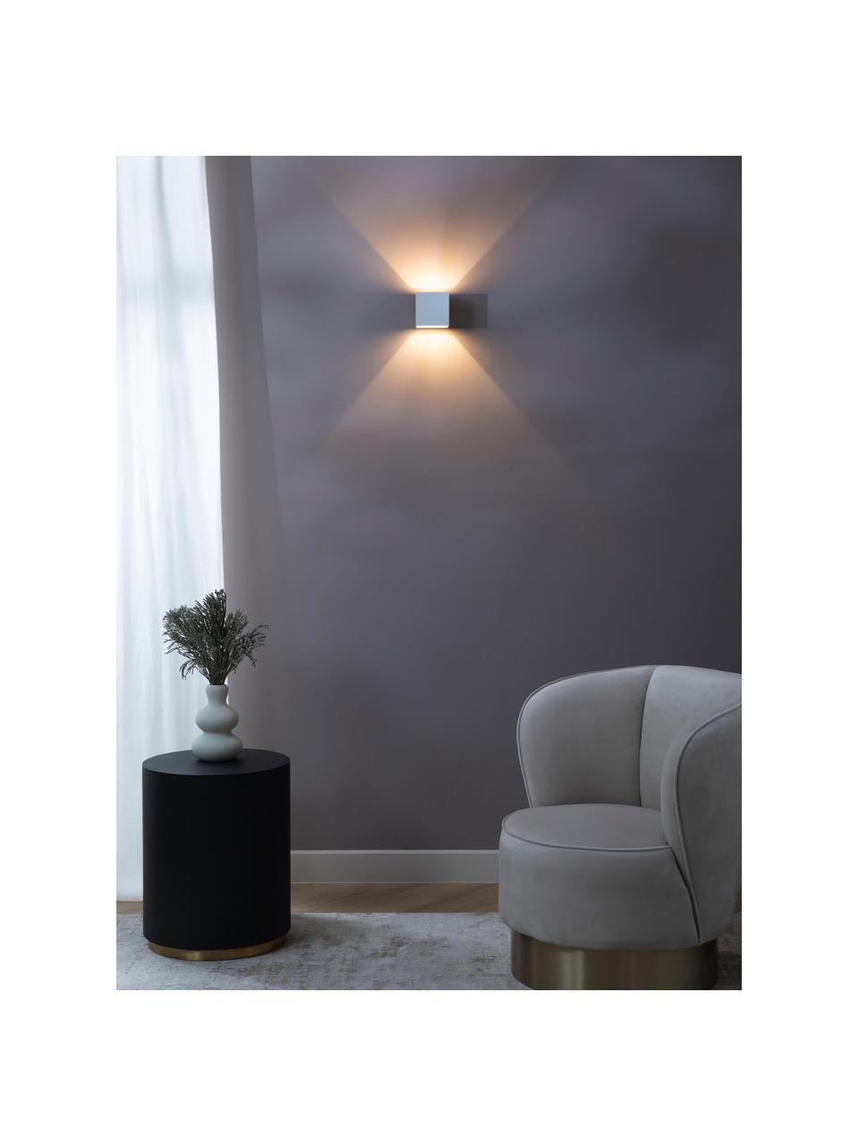 Wandlamp Jayla, Gepoedercoat metaal, Wit, B 10 x H 10 cm