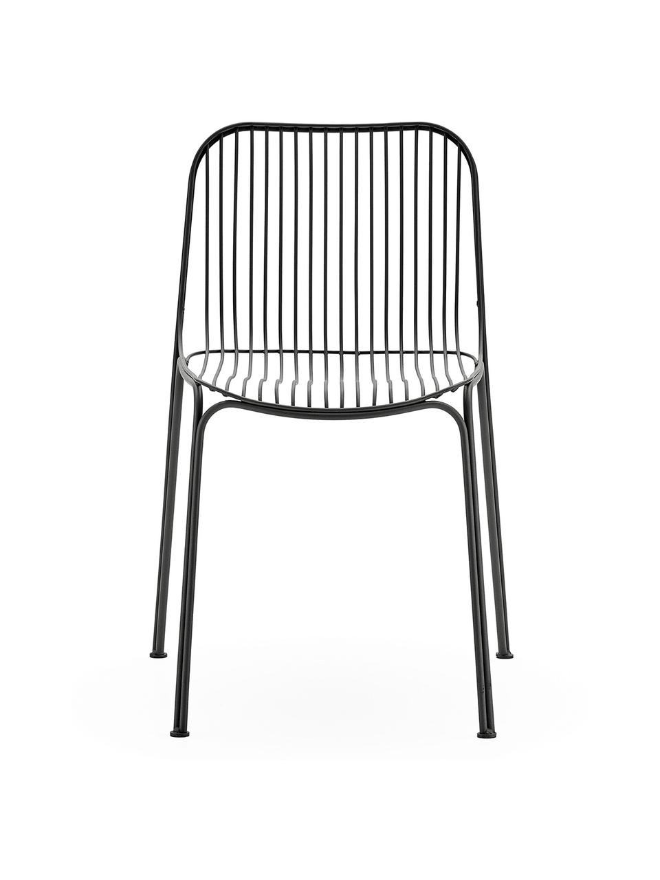 Gartenstuhl Hiray, Verzinkter Stahl, lackiert, Schwarz, B 53 x T 55 cm