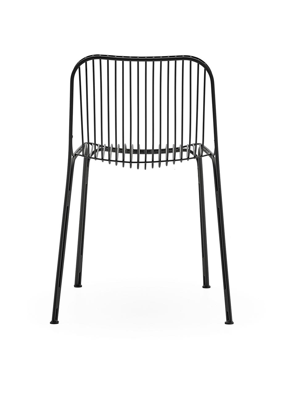 Gartenstuhl Hiray, Verzinkter Stahl, lackiert, Schwarz, B 53 x T 55 cm