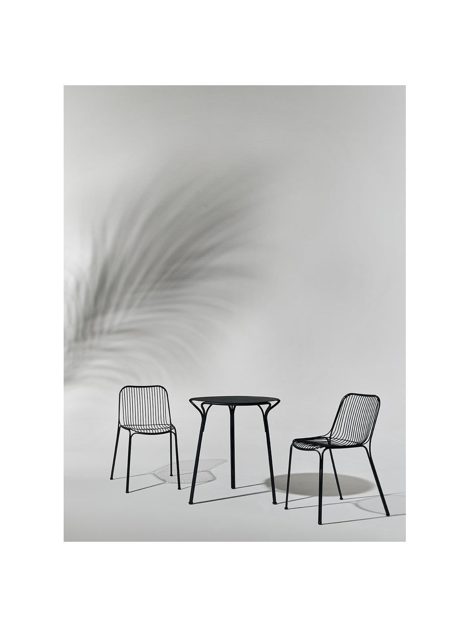 Gartenstuhl Hiray, Verzinkter Stahl, lackiert, Schwarz, B 53 x T 55 cm