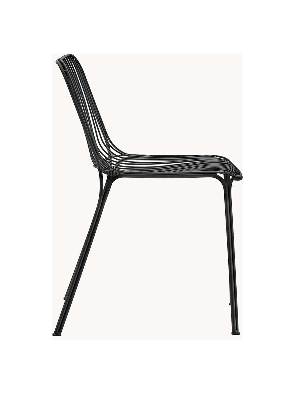 Krzesło ogrodowe Hiray, Tapicerka: włókno syntetyczne z anty, Czarny, S 53 x G 55 cm