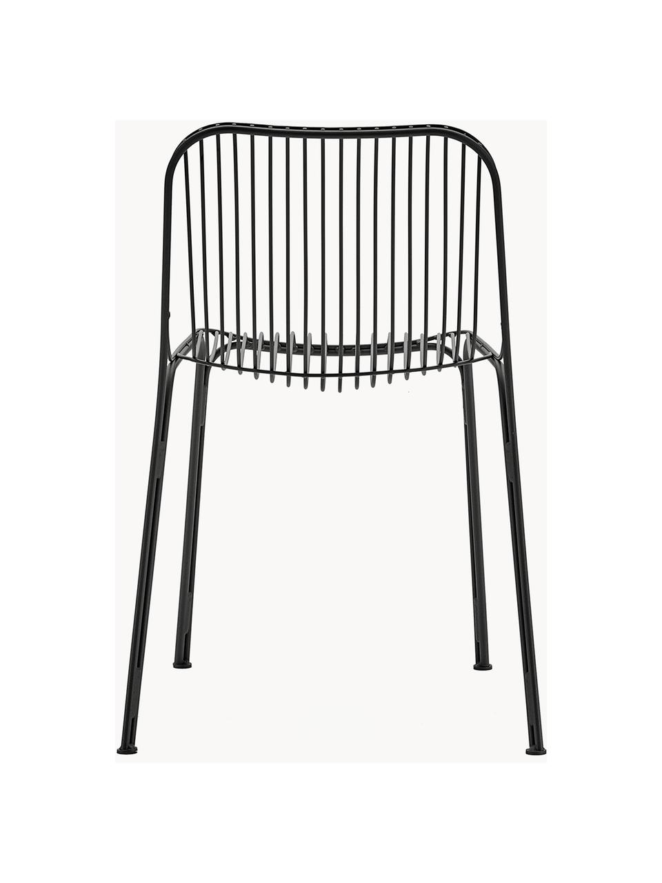Chaise de jardin Hiray, Acier galvanisé, laqué, Noir, larg. 53 x prof. 55 cm