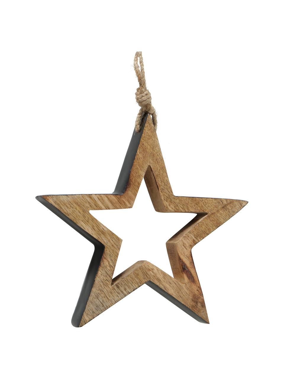 Étoile de Noël à suspendre Paimio, 3 élém., Bois, enduit, Bois foncé, noir, Lot de différentes tailles