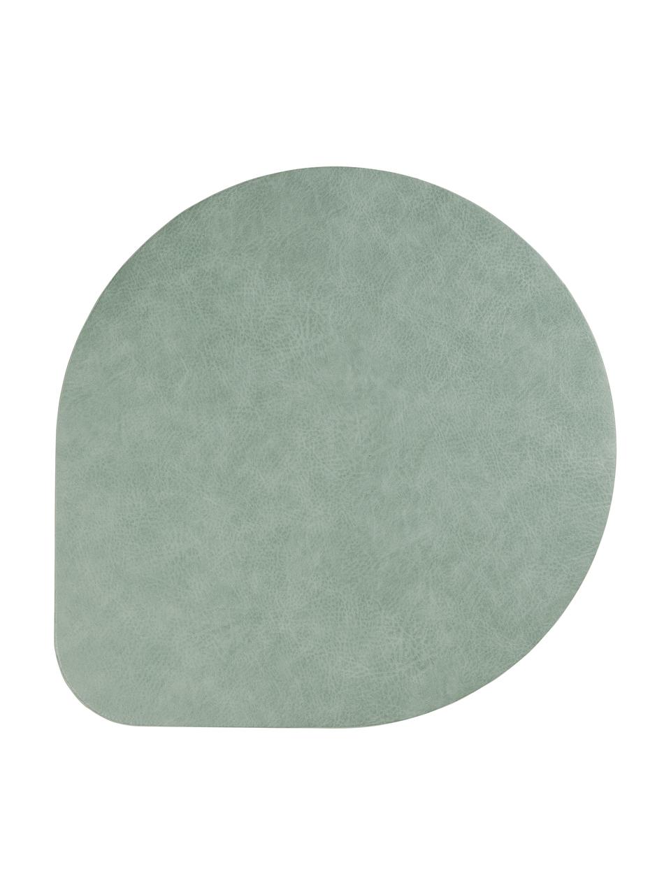 Manteles individuales de cuero sintético Povac, 2 uds., Plástico (PVC), Verde menta, Ø 37 cm