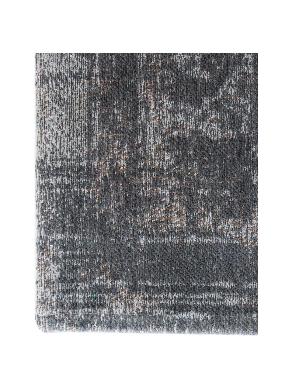 Alfombra de chenilla Medaillon, Chenilla (100% algodón), Gris oscuro, An 80 x L 150 cm (Tamaño XS)