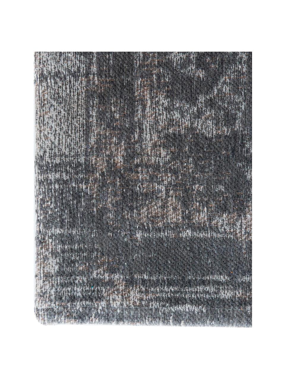 Dywan szenilowy Medaillon, Przędza szenilowa (100% bawełna), Ciemny szary, S 80 x D 150 cm (Rozmiar XS)