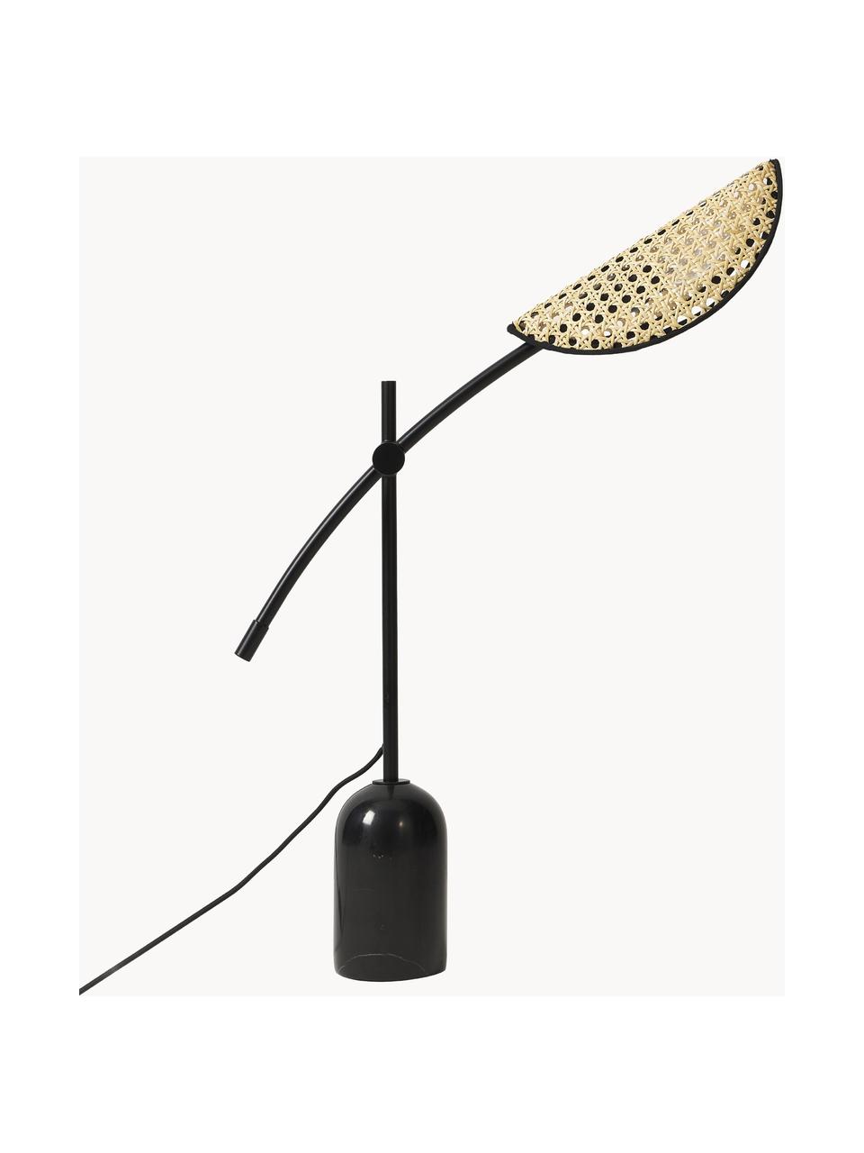 Stolní lampa s vídeňskou pleteninou Freja, Černá, světle hnědá, Š 56 cm, V 45 cm