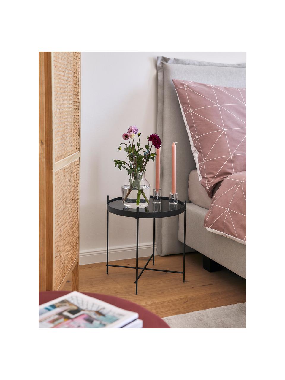 Table d'appoint pliante avec plateau amovible Cupid, Noir, Ø 43 x haut. 45 cm