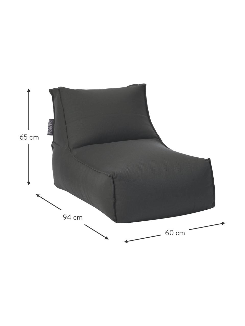 Puff tumbona para exterior Korfu, Tapizado: 100% polipropileno, recub, Gris antracita, An 94 x F 60 cm