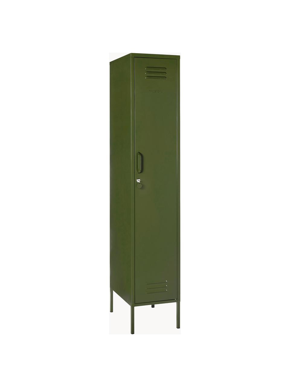 Petite armoire The Skinny, Acier, revêtement par poudre, Vert foncé, larg. 35 x haut. 183 cm