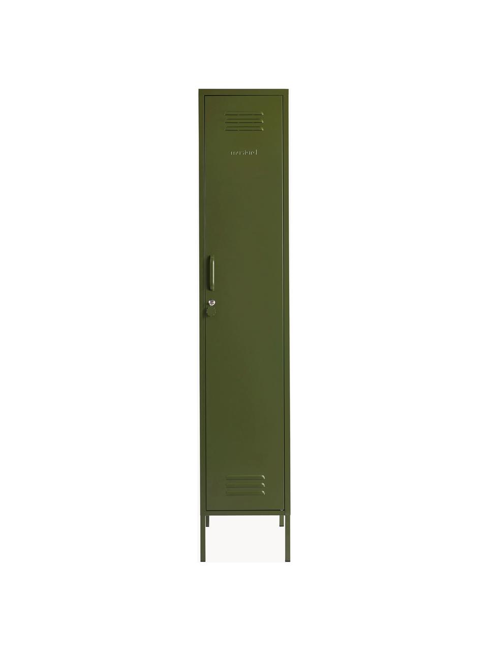 Malá šatní skříň The Skinny, Ocel s práškovým nástřikem, Tmavě zelená, Š 35 cm, V 183 cm