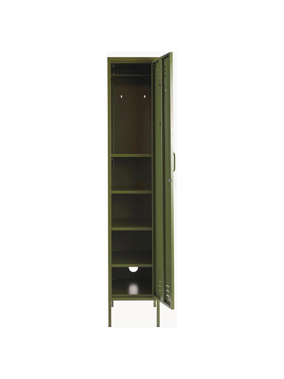 Petite armoire The Skinny, Acier, revêtement par poudre, Vert foncé, larg. 35 x haut. 183 cm