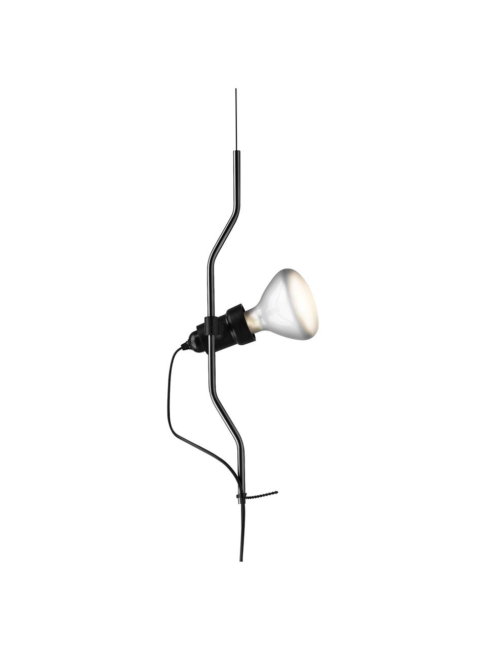 Lampada a sospensione luce regolabile Parentesi, Acciaio rivestito, Nero, Ø 11 x Alt. 61 cm