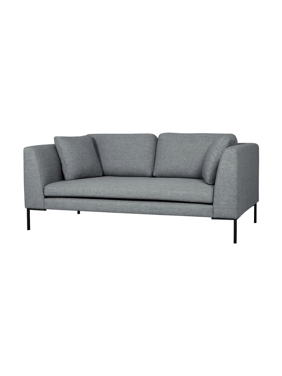 Bank Emma (2-zits) met metalen poten, Bekleding: polyester, Frame: massief grenen, FSC-gecer, Poten: metaal, gepoedercoat, Geweven stof grijs, B 194 x D 100 cm
