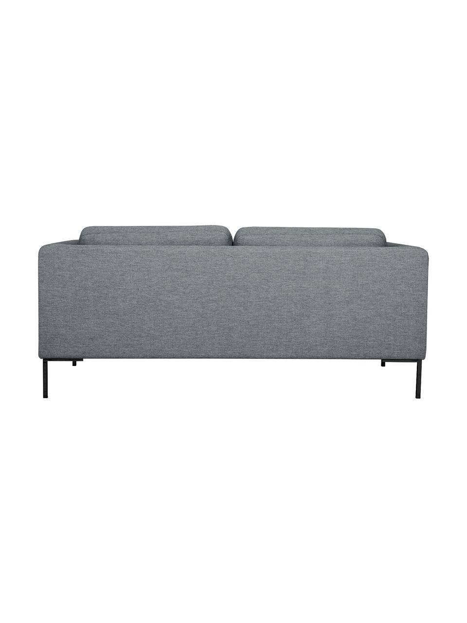 Bank Emma (3-zits) met metalen poten, Bekleding: polyester, Frame: massief grenen, FSC-gecer, Poten: metaal, gepoedercoat, Geweven stof donkergrijs, B 194 x D 100 cm