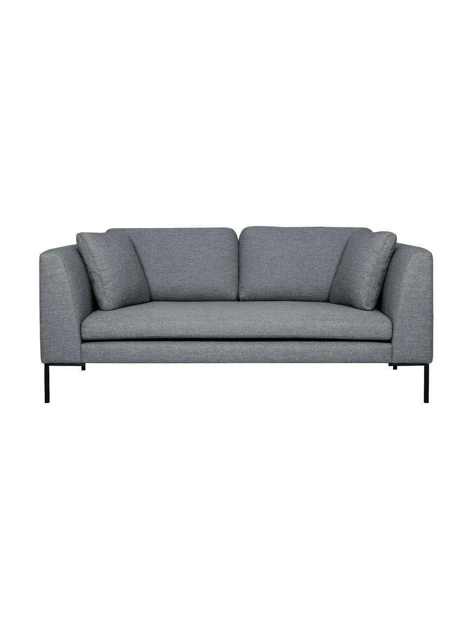 Bank Emma (2-zits) met metalen poten, Bekleding: polyester, Frame: massief grenen, FSC-gecer, Poten: metaal, gepoedercoat, Geweven stof grijs, B 194 x D 100 cm