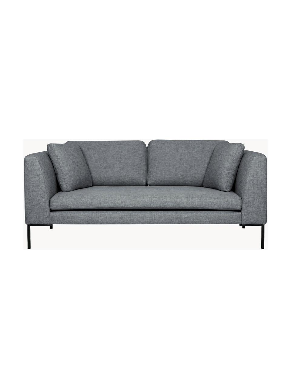 Sofa Emma (3-Sitzer) mit Metall-Füssen, Bezug: Polyester 100.000 Scheuer, Gestell: Massives Kiefernholz, Bir, Webstoff Dunkelgrau, B 194 x T 100 cm