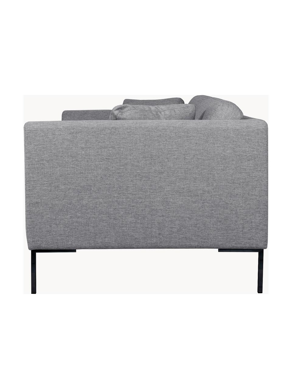 Sofa Emma (3-Sitzer) mit Metall-Füssen, Bezug: Polyester 100.000 Scheuer, Gestell: Massives Kiefernholz, Bir, Webstoff Dunkelgrau, B 194 x T 100 cm