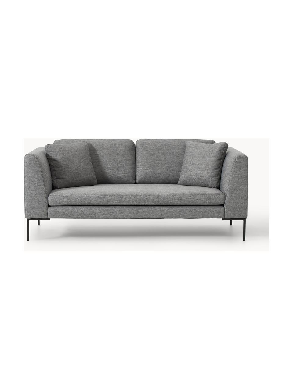 Sofa Emma (3-Sitzer) mit Metall-Füssen, Bezug: Polyester 100.000 Scheuer, Gestell: Massives Kiefernholz, Bir, Webstoff Dunkelgrau, B 194 x T 100 cm