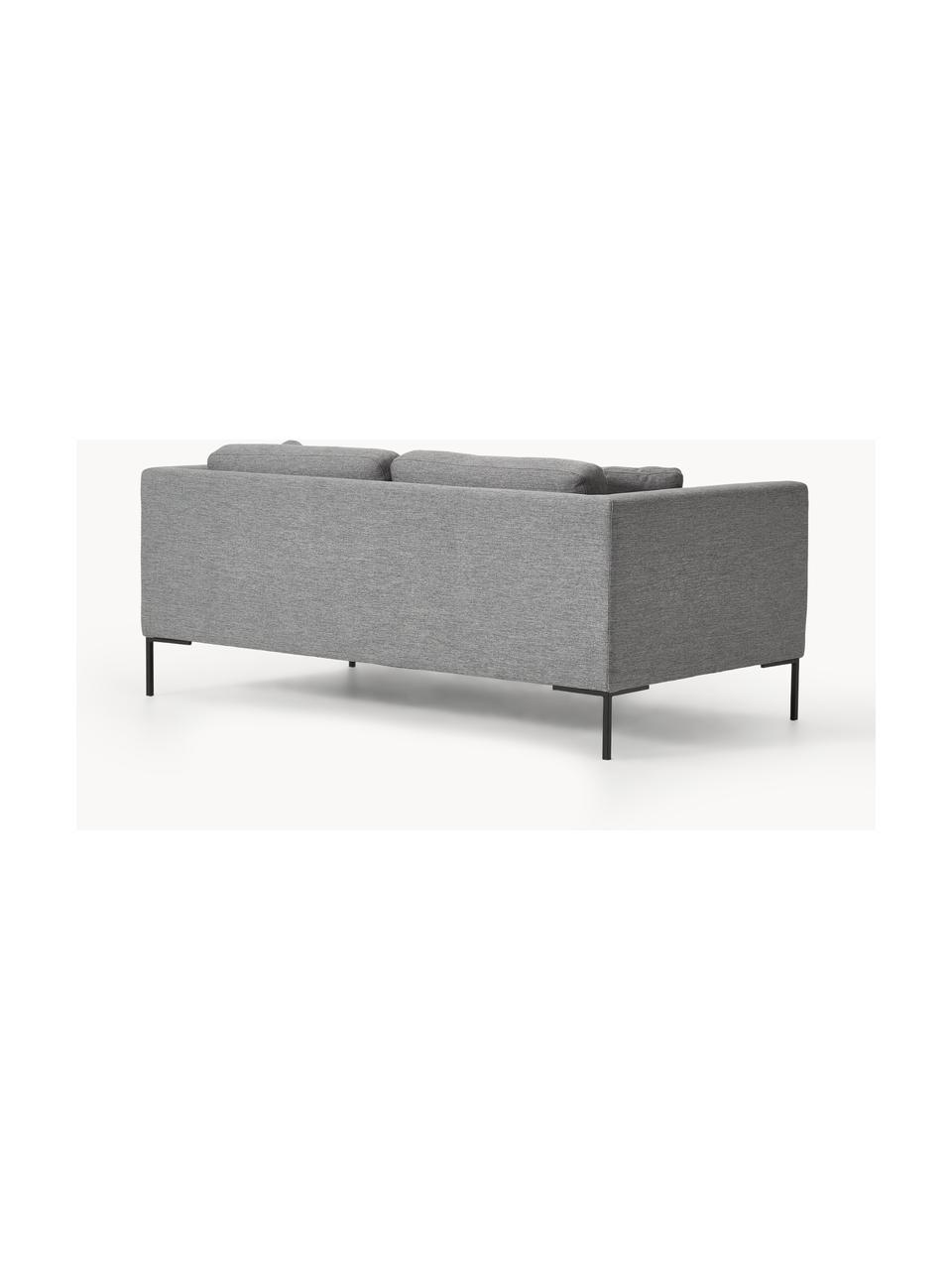 Sofa Emma (3-Sitzer) mit Metall-Füssen, Bezug: Polyester 100.000 Scheuer, Gestell: Massives Kiefernholz, Bir, Webstoff Dunkelgrau, B 194 x T 100 cm